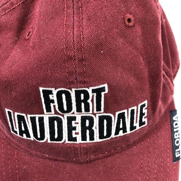FORT LAUDERDALE FLORIDA USA RED HAT CAP ADJUSTABLE ONE SIZE FITS MOST STRAP OSFM - Picture 6 of 12